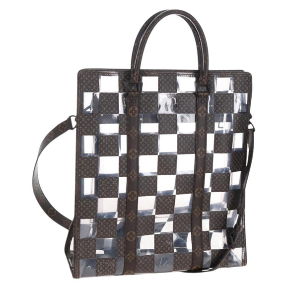 LOUIS VUITTON Monogram Chess Sac Plat Hand Bag 2way M20866 LV Auth bs37539A