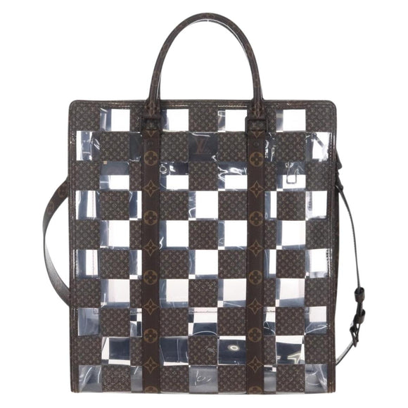 LOUIS VUITTON Monogram Chess Sac Plat Hand Bag 2way M20866 LV Auth bs37539A