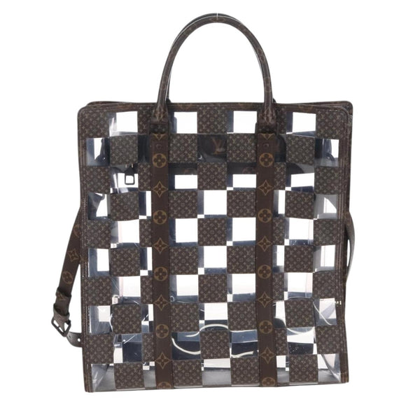 LOUIS VUITTON Monogram Chess Sac Plat Hand Bag 2way M20866 LV Auth bs37539A