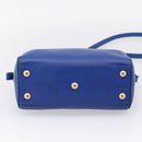 Saint Laurent Baby Duffel Hand Bag Leather 2way Blue Gold Auth bs37540-11