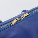 Saint Laurent Baby Duffel Hand Bag Leather 2way Blue Gold Auth bs37540-16