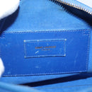 Saint Laurent Baby Duffel Hand Bag Leather 2way Blue Gold Auth bs37540-18