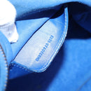 Saint Laurent Baby Duffel Hand Bag Leather 2way Blue Gold Auth bs37540-23
