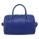 Saint Laurent Baby Duffel Hand Bag Leather 2way Blue Gold Auth bs37540-3