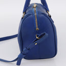 Saint Laurent Baby Duffel Hand Bag Leather 2way Blue Gold Auth bs37540-5