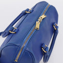 Saint Laurent Baby Duffel Hand Bag Leather 2way Blue Gold Auth bs37540-6