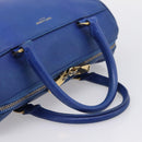 Saint Laurent Baby Duffel Hand Bag Leather 2way Blue Gold Auth bs37540-7