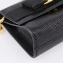 Salvatore Ferragamo Vala Chain Bag Leather Embossed Black Gold Auth bs37541-15