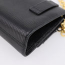 Salvatore Ferragamo Vala Chain Bag Leather Embossed Black Gold Auth bs37541-16