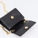 Salvatore Ferragamo Vala Chain Bag Leather Embossed Black Gold Auth bs37541-18