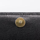 Salvatore Ferragamo Vala Chain Bag Leather Embossed Black Gold Auth bs37541-10