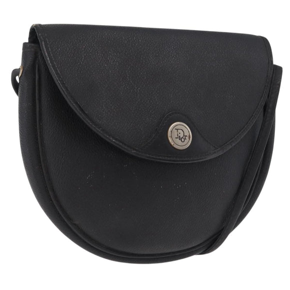 Christian Dior Honeycomb Shoulder Bag PVC Black Gold Auth bs37542