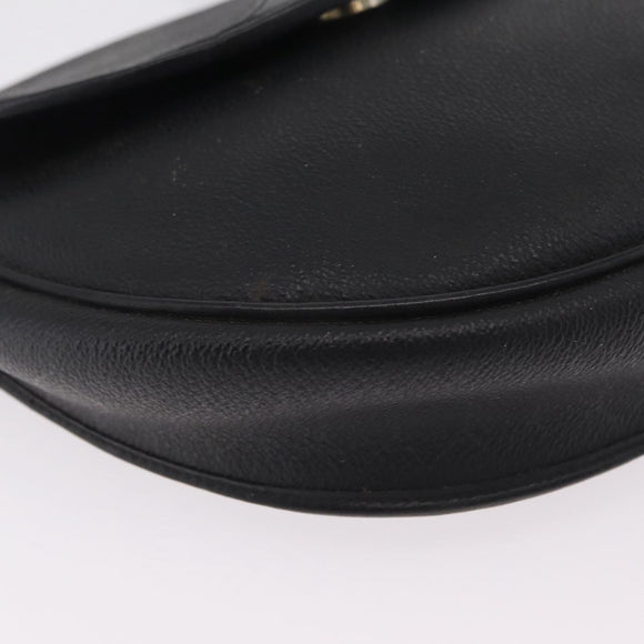Christian Dior Honeycomb Shoulder Bag PVC Black Gold Auth bs37542