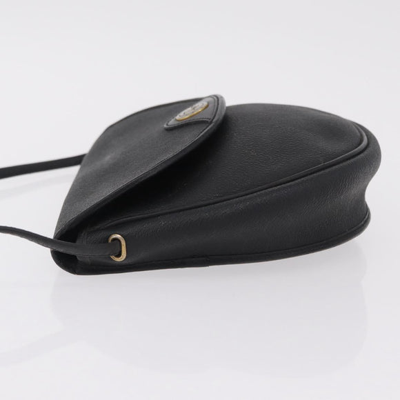 Christian Dior Honeycomb Shoulder Bag PVC Black Gold Auth bs37542