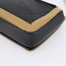 BURBERRY Chain Shoulder Bag Leather Sequins Black Silver Auth bs37543V-12