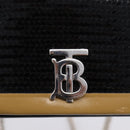BURBERRY Chain Shoulder Bag Leather Sequins Black Silver Auth bs37543V-16