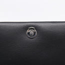 BURBERRY Chain Shoulder Bag Leather Sequins Black Silver Auth bs37543V-18