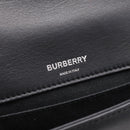 BURBERRY Chain Shoulder Bag Leather Sequins Black Silver Auth bs37543V-19