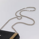 BURBERRY Chain Shoulder Bag Leather Sequins Black Silver Auth bs37543V-8