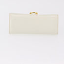 Salvatore Ferragamo Gancini Chain Shoulder Bag Leather White Gold Auth bs37544-5