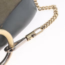 Chloe Fay Shoulder Bag Leather Suede Gray Gold Auth bs37545-17