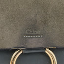 Chloe Fay Shoulder Bag Leather Suede Gray Gold Auth bs37545-18