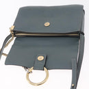 Chloe Fay Shoulder Bag Leather Suede Gray Gold Auth bs37545-20
