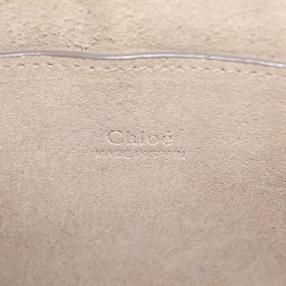 Chloe Fay Shoulder Bag Leather Suede Gray Gold Auth bs37545