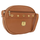 MCM Shoulder Bag Leather Beige Gold Auth bs37546-1