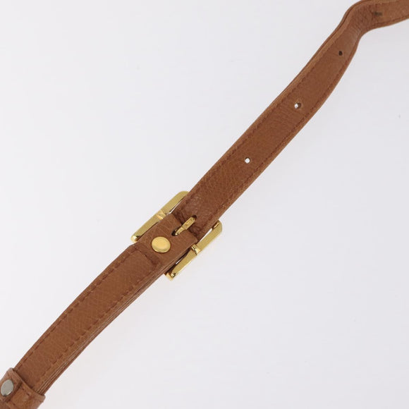 MCM Shoulder Bag Leather Beige Gold Auth bs37546