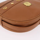 MCM Shoulder Bag Leather Beige Gold Auth bs37546-17
