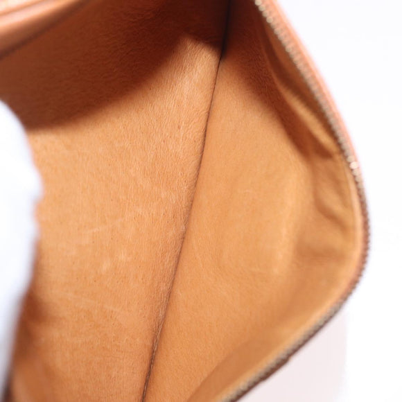 MCM Shoulder Bag Leather Beige Gold Auth bs37546