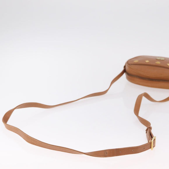 MCM Shoulder Bag Leather Beige Gold Auth bs37546