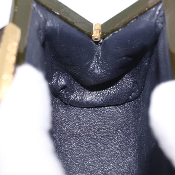 GUCCI Shoulder Bag Patent leather Green Gold Auth bs37548