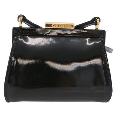 GUCCI Shoulder Bag Patent leather Green Gold Auth bs37548 - 0