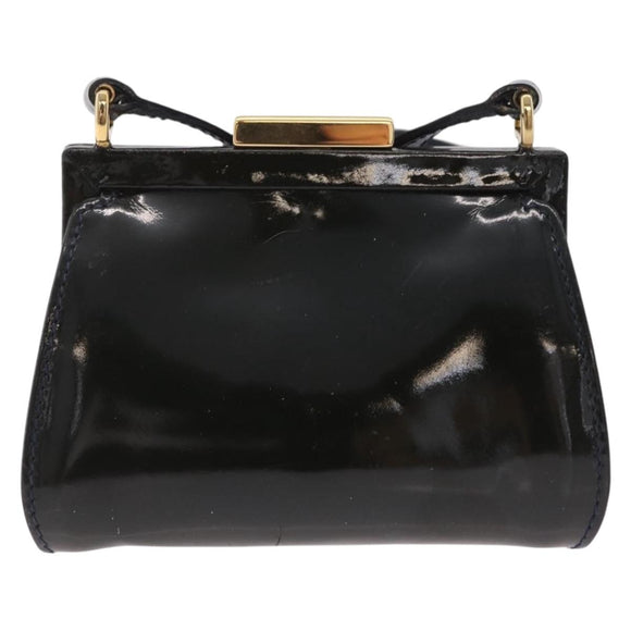 GUCCI Shoulder Bag Patent leather Green Gold Auth bs37548