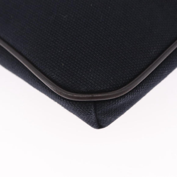 BURBERRY Black Label Shoulder Bag Canvas Navy Silver Auth bs37549