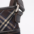BURBERRY Black Label Shoulder Bag Canvas Navy Silver Auth bs37549-18