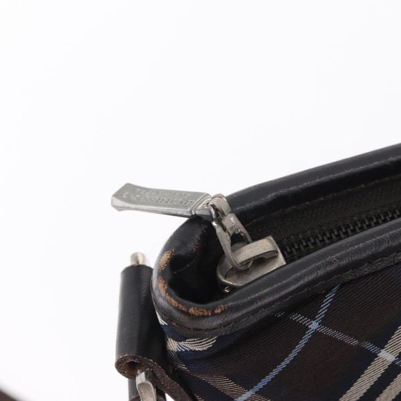 BURBERRY Black Label Shoulder Bag Canvas Navy Silver Auth bs37549