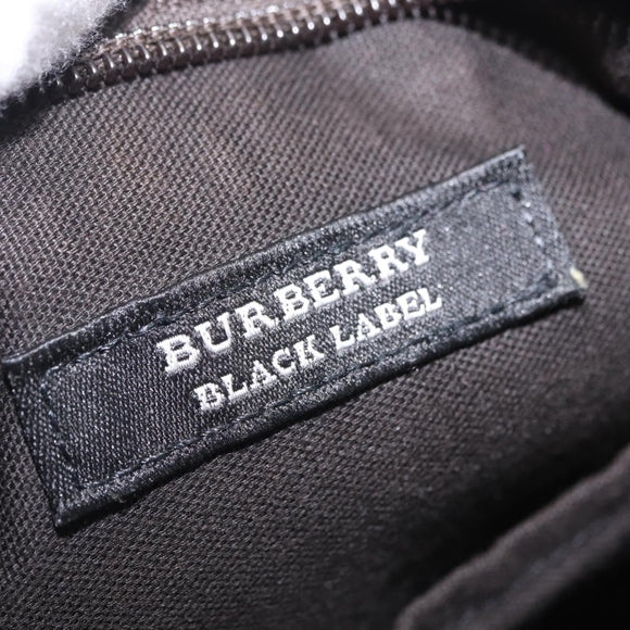 BURBERRY Black Label Shoulder Bag Canvas Navy Silver Auth bs37549