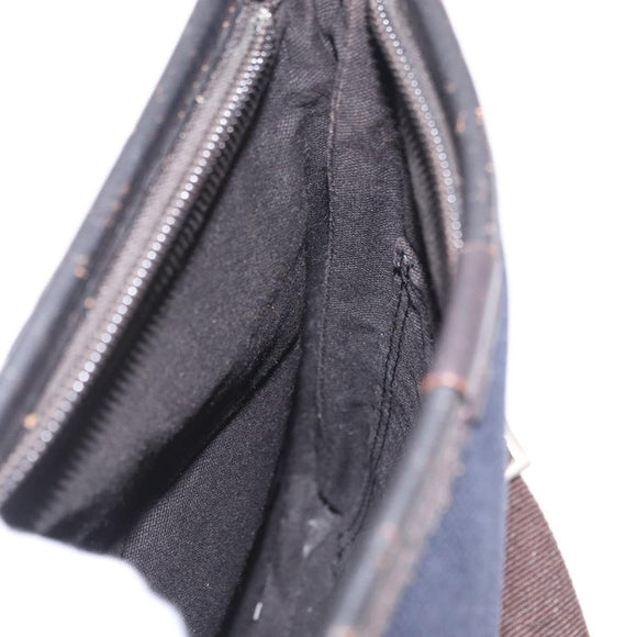 BURBERRY Black Label Shoulder Bag Canvas Navy Silver Auth bs37549
