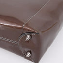Christian Dior Maris Pearl Bag Patent leather 2way Brown Silver Auth bs37550-10