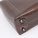 Christian Dior Maris Pearl Bag Patent leather 2way Brown Silver Auth bs37550-13