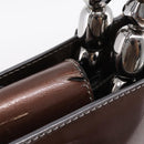 Christian Dior Maris Pearl Bag Patent leather 2way Brown Silver Auth bs37550-15