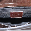 Christian Dior Maris Pearl Bag Patent leather 2way Brown Silver Auth bs37550-17