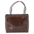 Christian Dior Maris Pearl Bag Patent leather 2way Brown Silver Auth bs37550-3