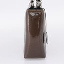 Christian Dior Maris Pearl Bag Patent leather 2way Brown Silver Auth bs37550-4
