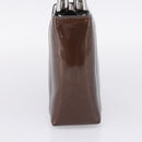 Christian Dior Maris Pearl Bag Patent leather 2way Brown Silver Auth bs37550-5