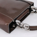 Christian Dior Maris Pearl Bag Patent leather 2way Brown Silver Auth bs37550-6