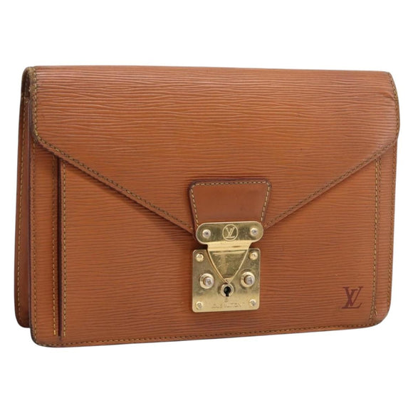 LOUIS VUITTON Epi Serie Dragonne Hand Bag Brown M52618 LV Auth bs37554
